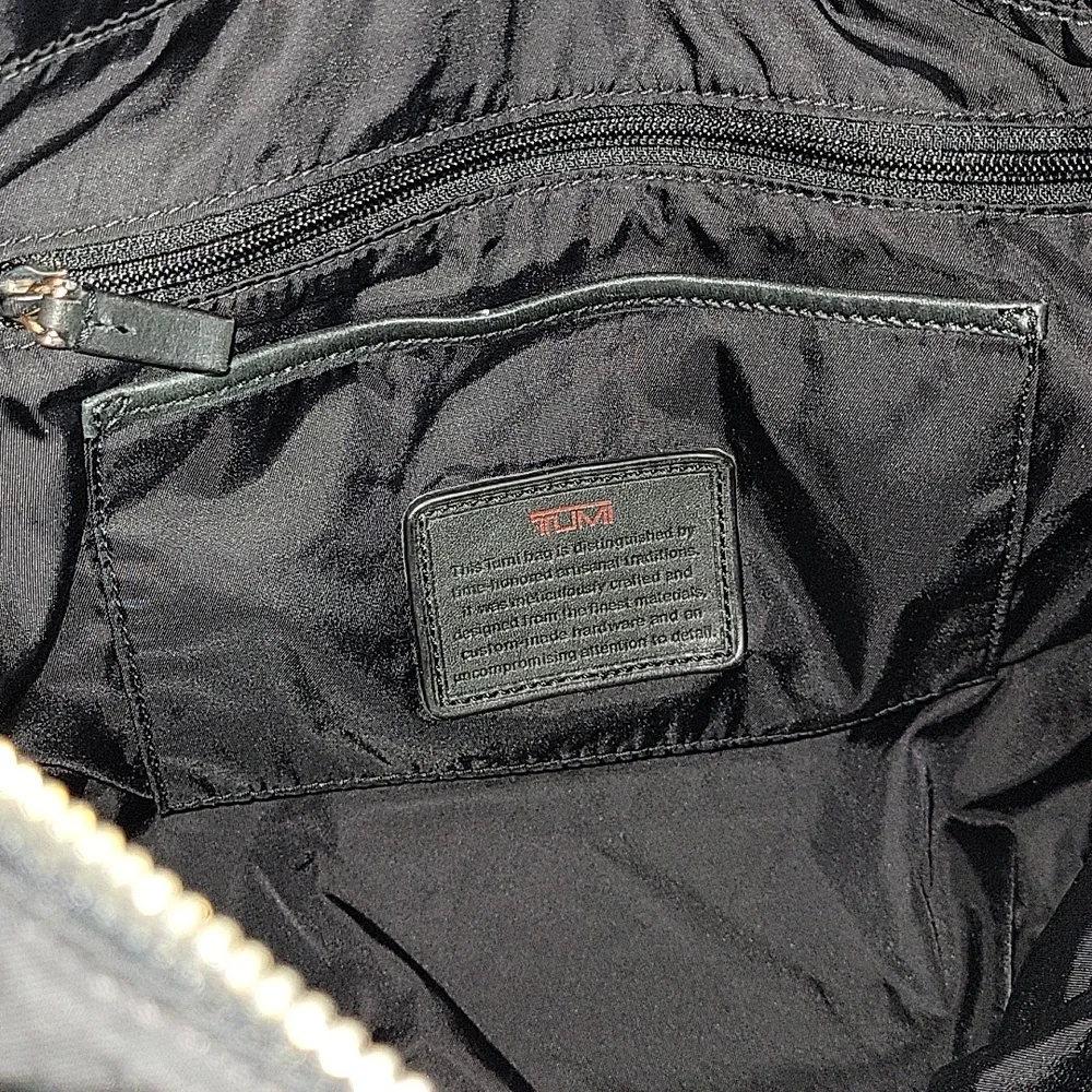 Tumi Black Nylon/Leather Tote with Dual Top Handles